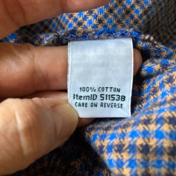 LL Bean Women's Plaid Flannel Shirt, Size XL, Blue Black Tan Cotton Pockets - Picture 9 of 11